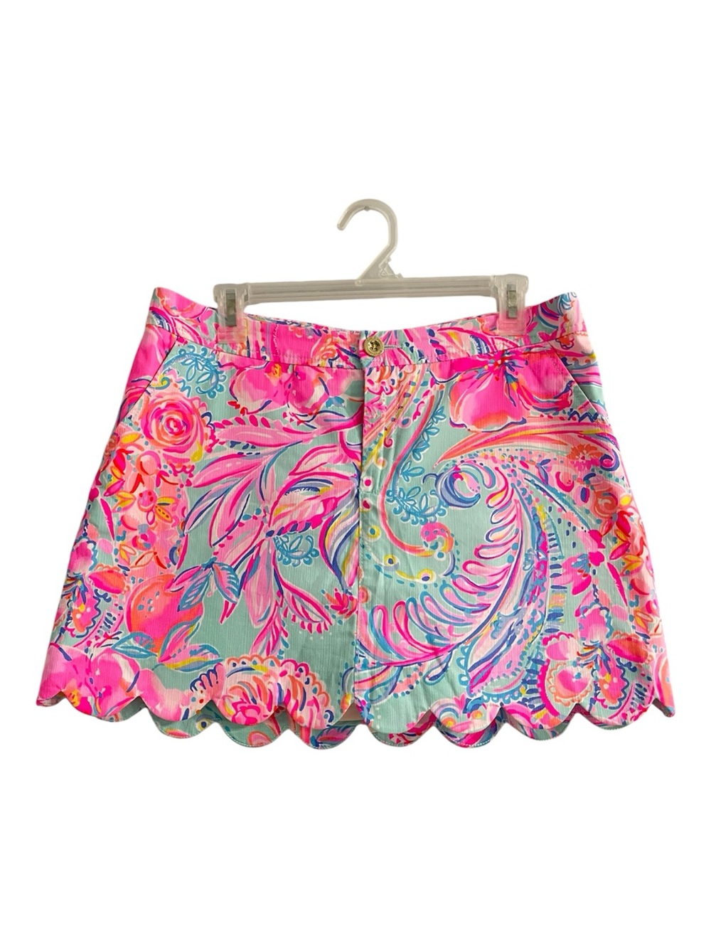 Lilly Pulitzer Colette Skort in Isla De Coco Multi w/ Scalloped Trim size 8